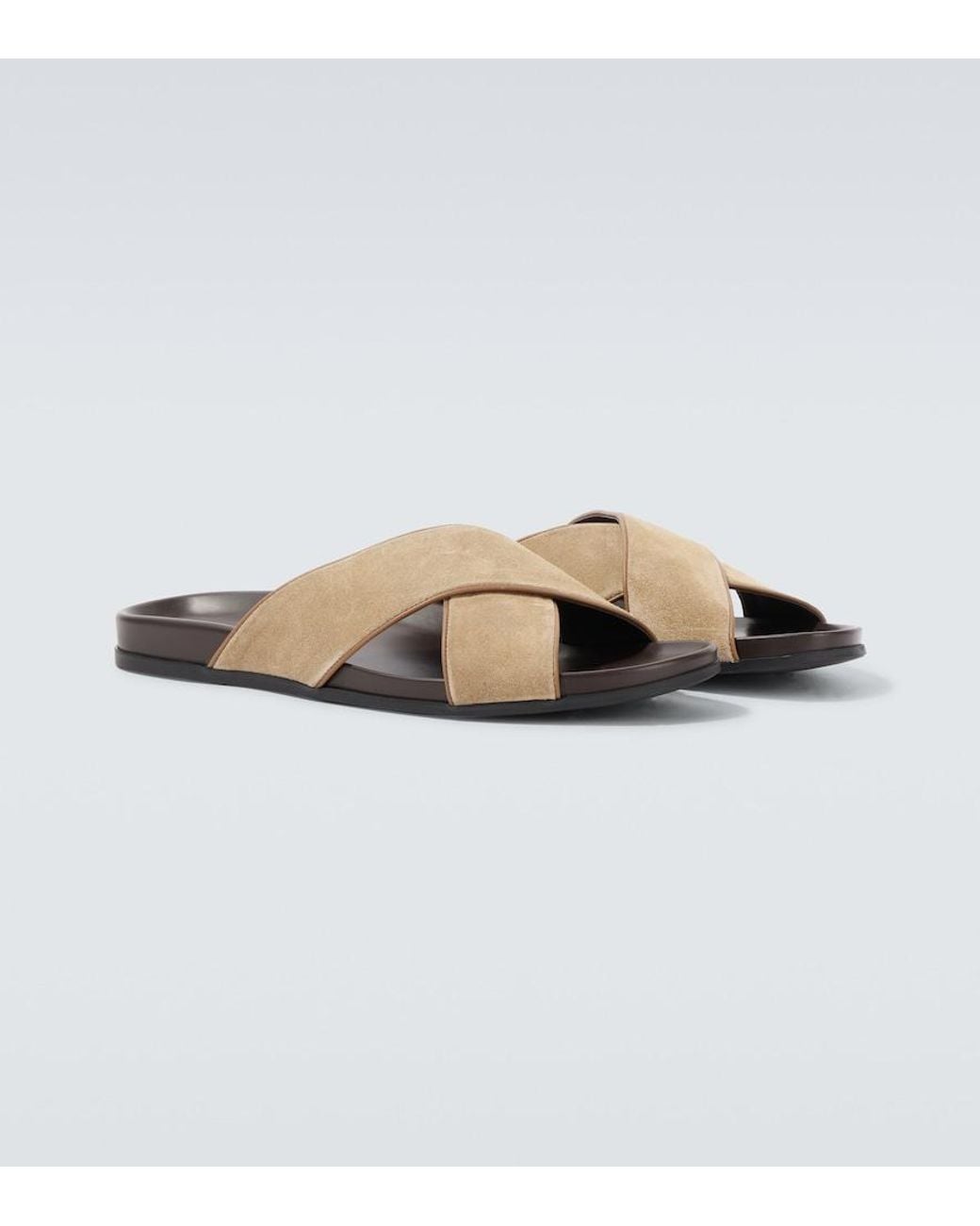 Manolo Blahnik Brown Chiltern Suede Slides for men