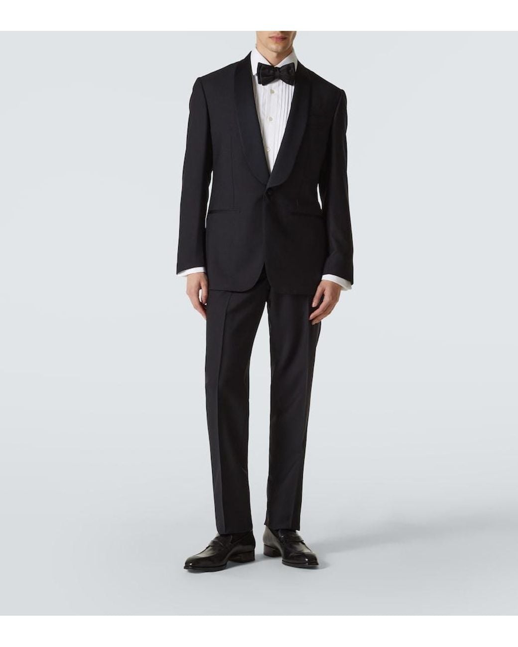 Thom Sweeney Black Wool And Mohair Tuxedo for men