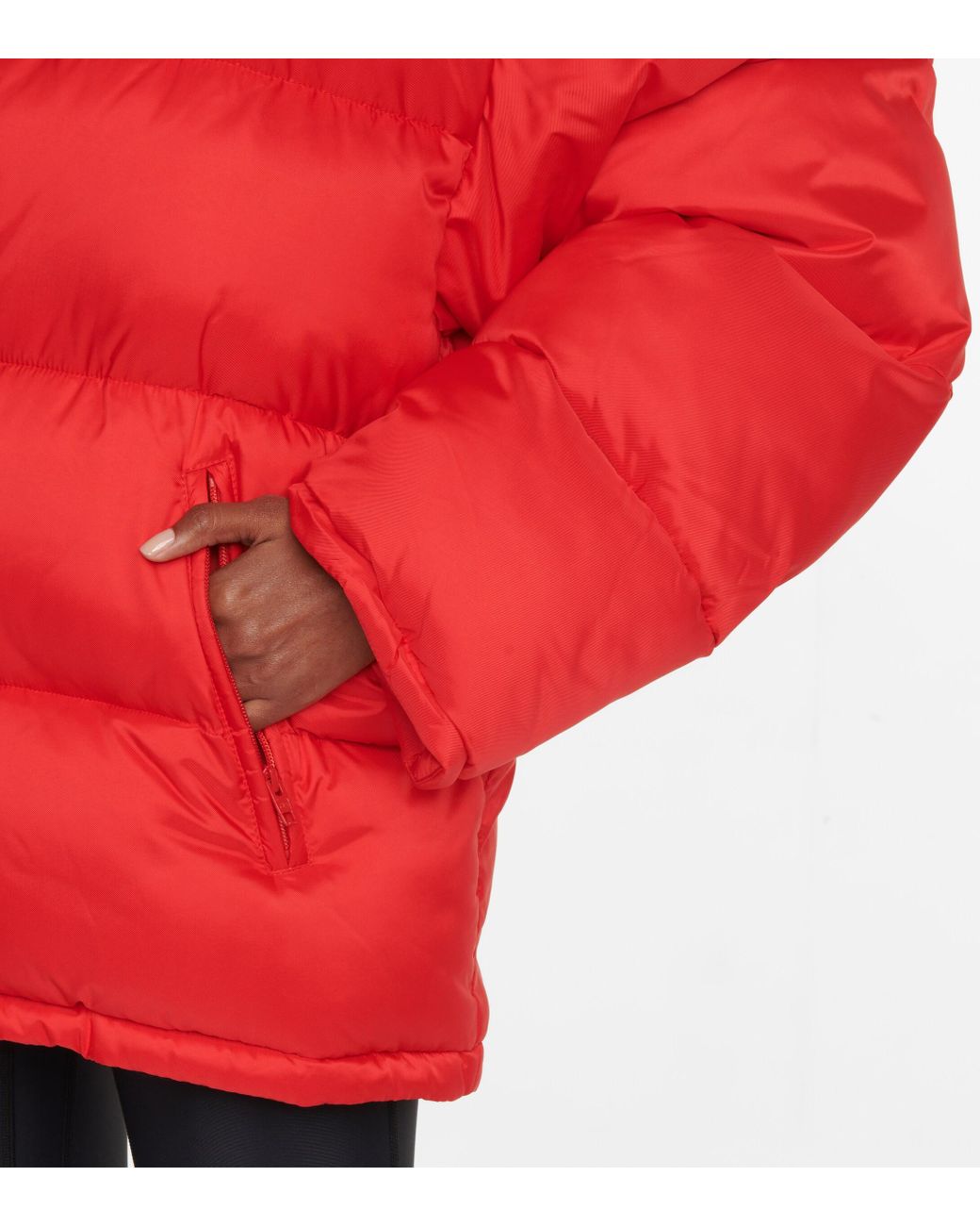Balenciaga Synthetic Off-shoulder Puffer Jacket in Red - Lyst