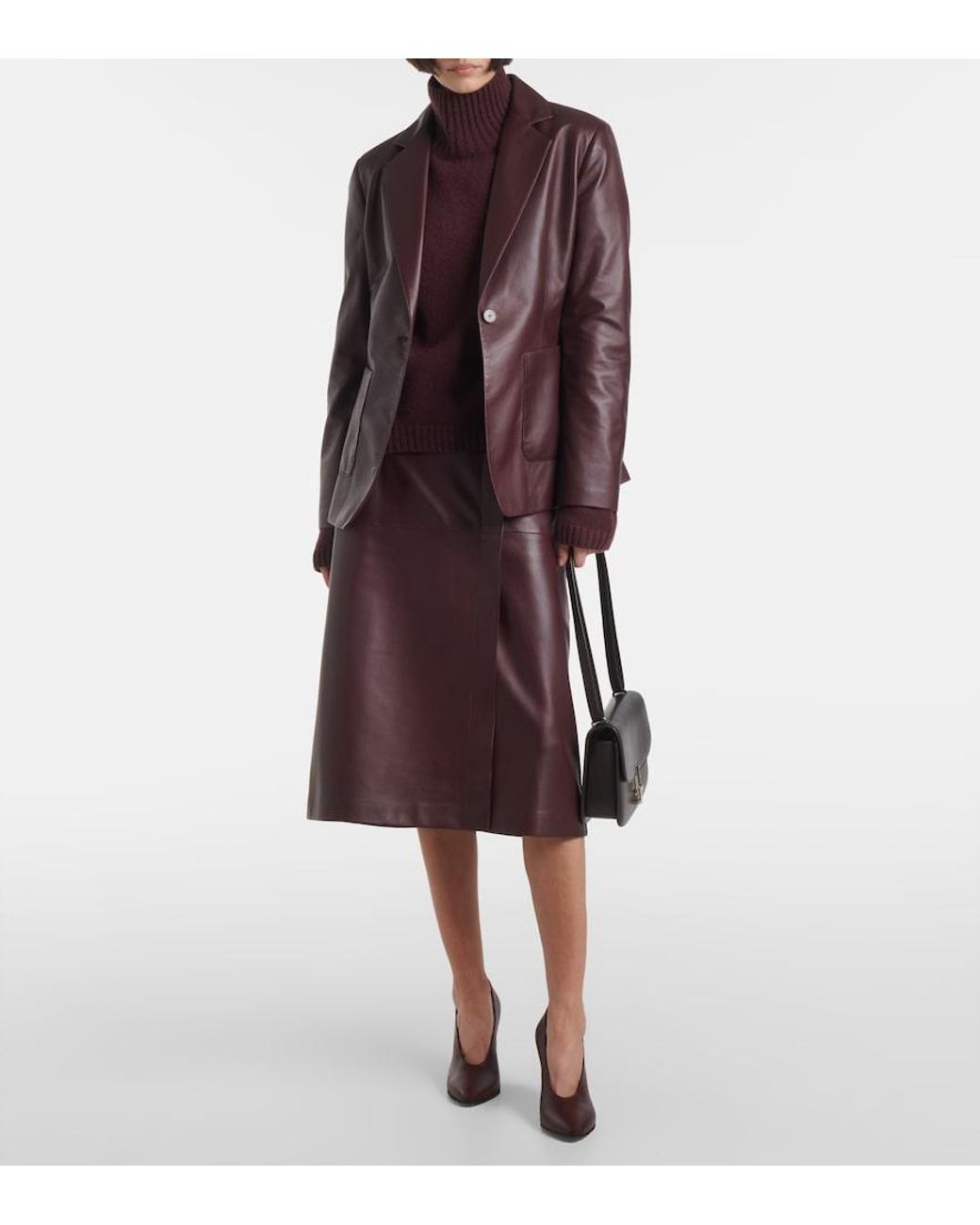 Joseph Brown Leather Blazer