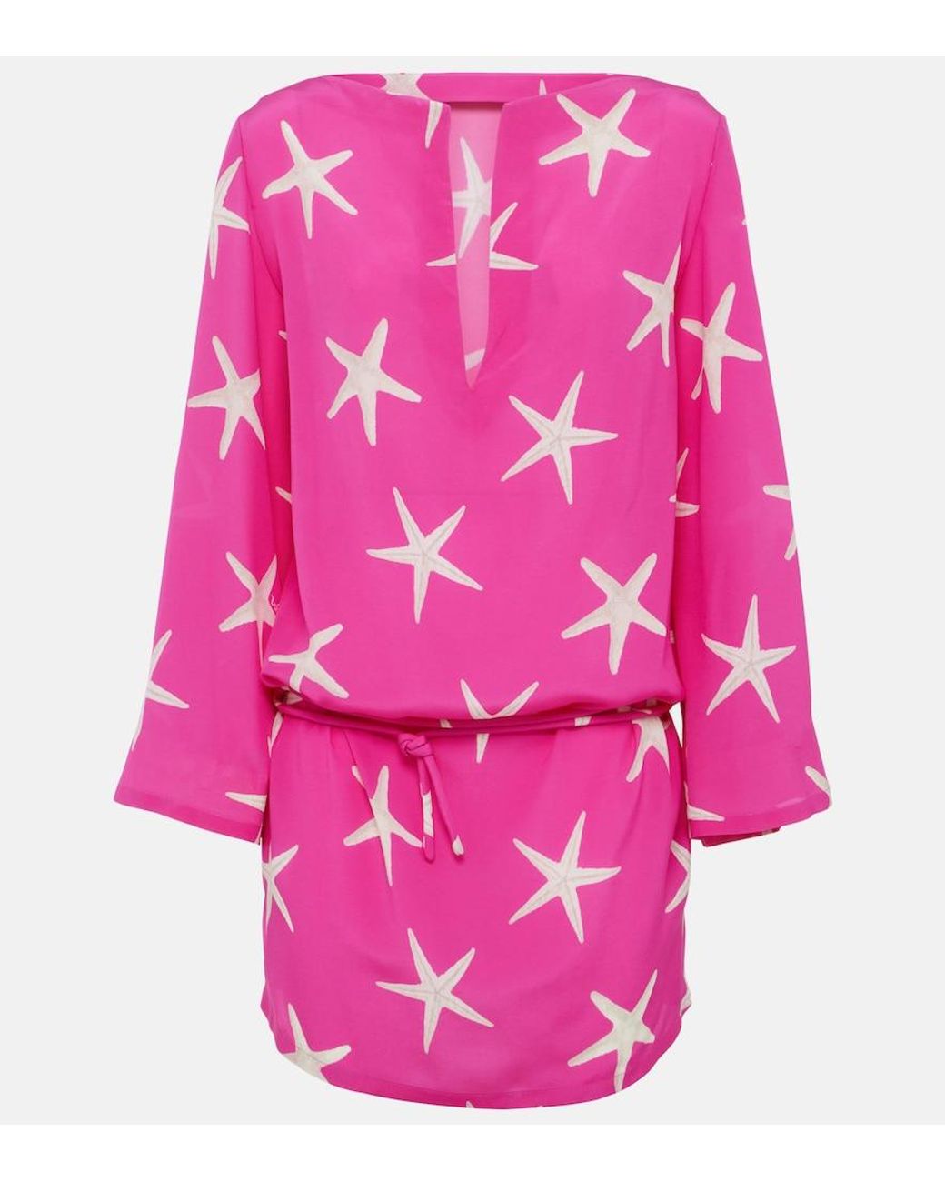 Valentino Pink Printed Silk Minidress