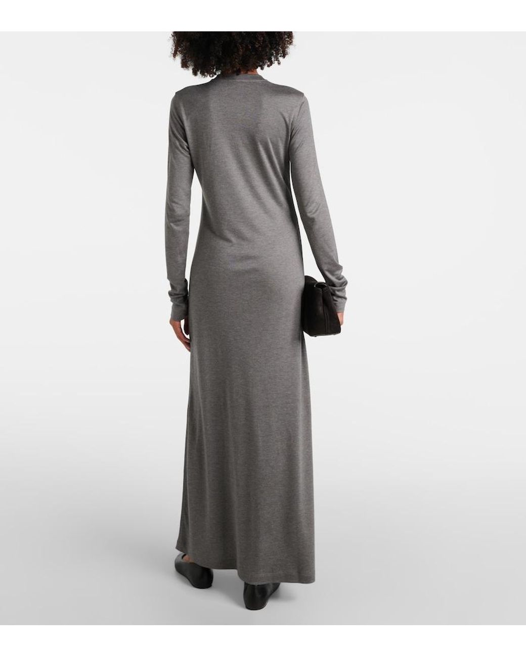 Totême Gray Jersey Maxi Dress
