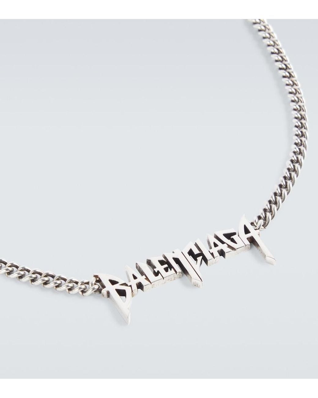 Balenciaga White Logo Necklace for men