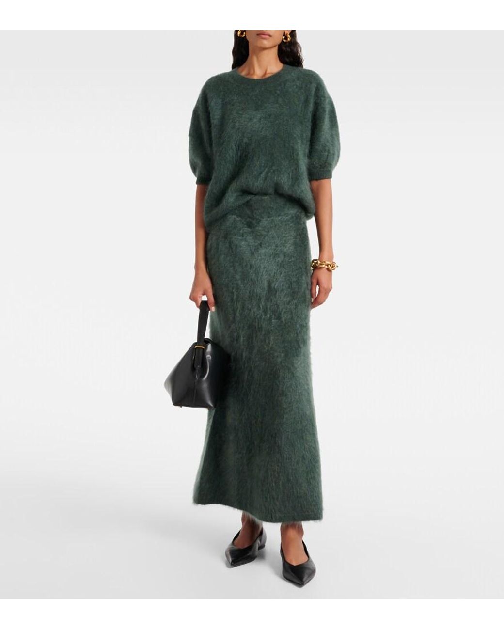Lisa Yang Green Juniper Cashmere Top