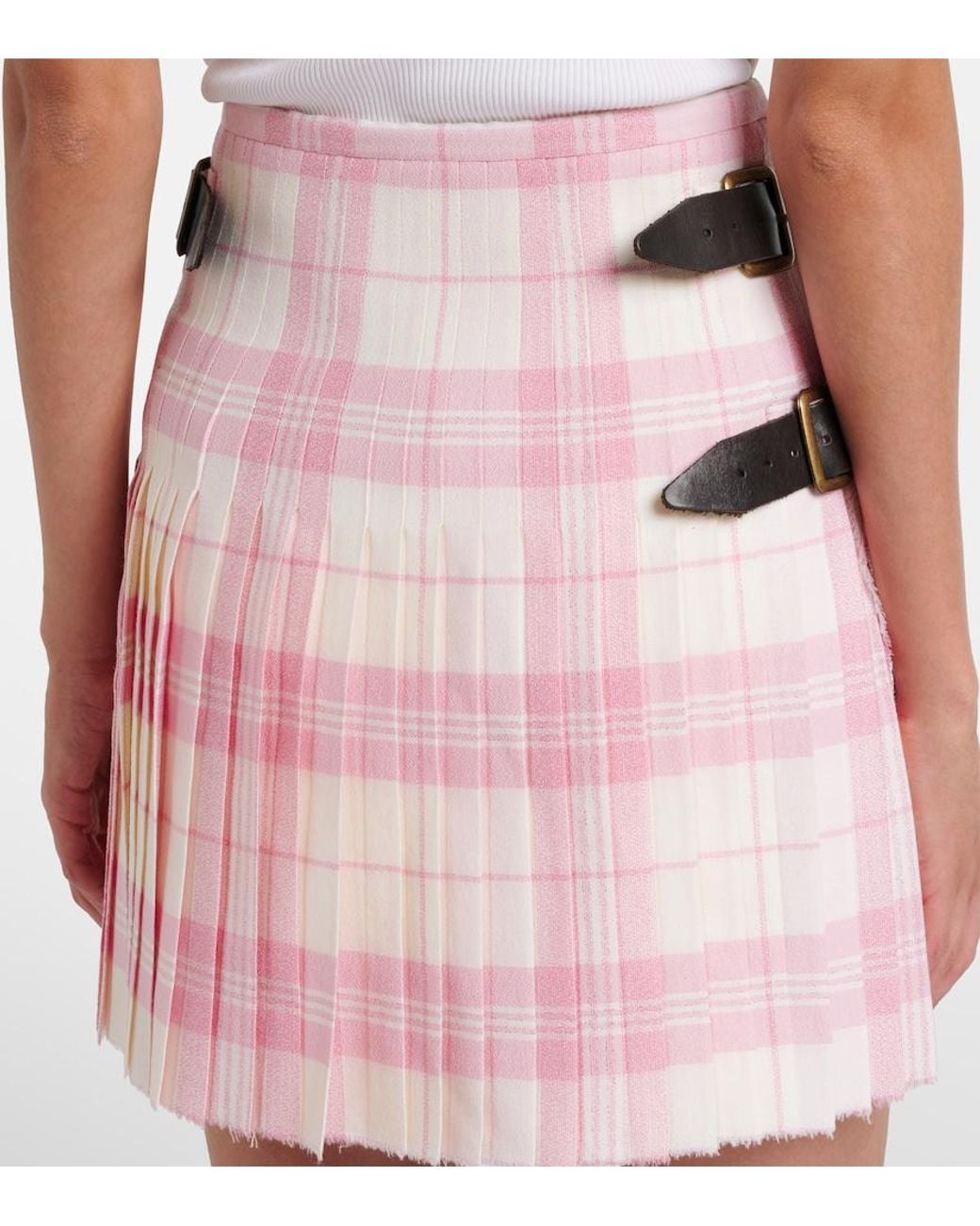 Vivienne Westwood Pink Plaid Wool-Blend Miniskirt