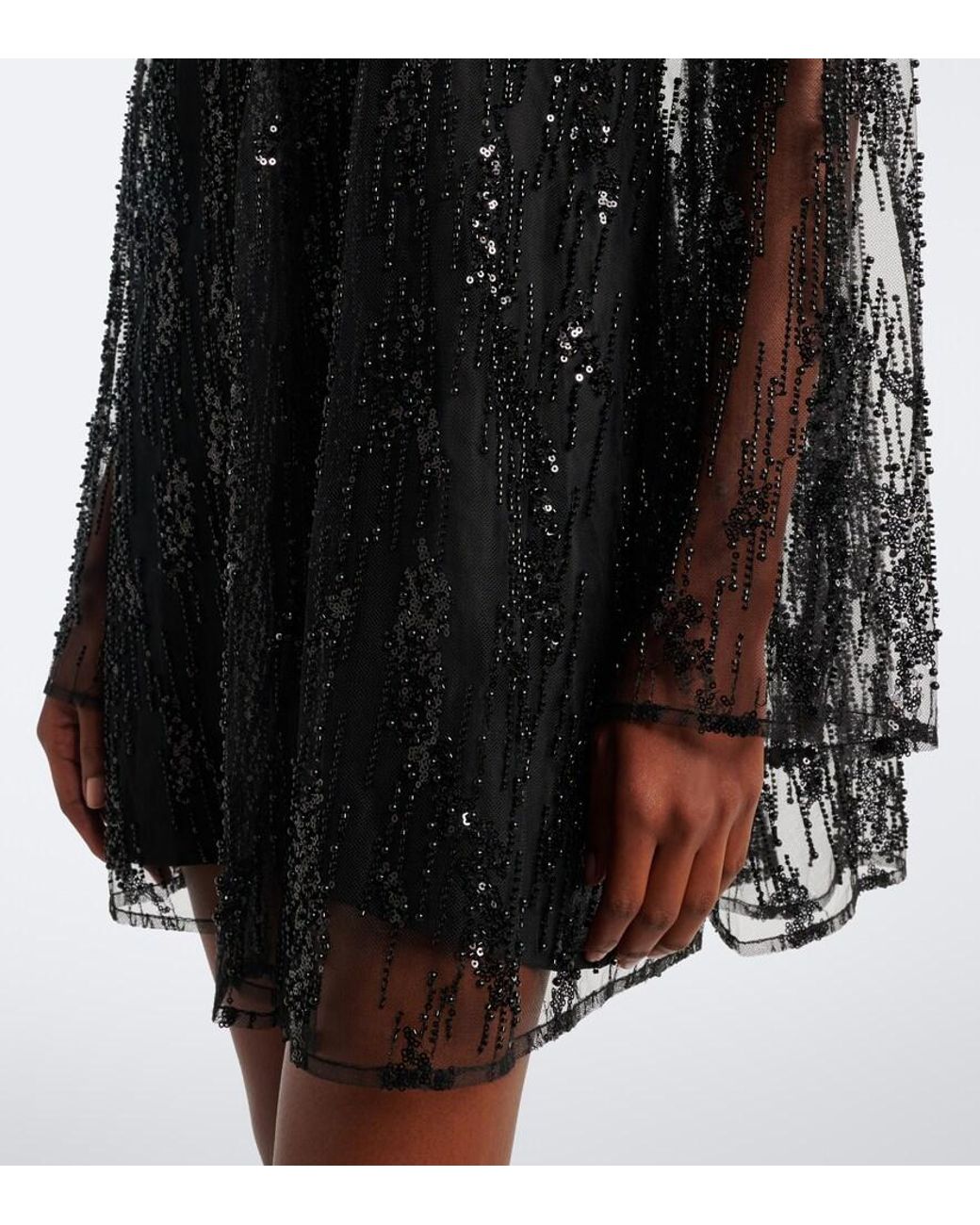 Staud Black Esther Embellished Minidress