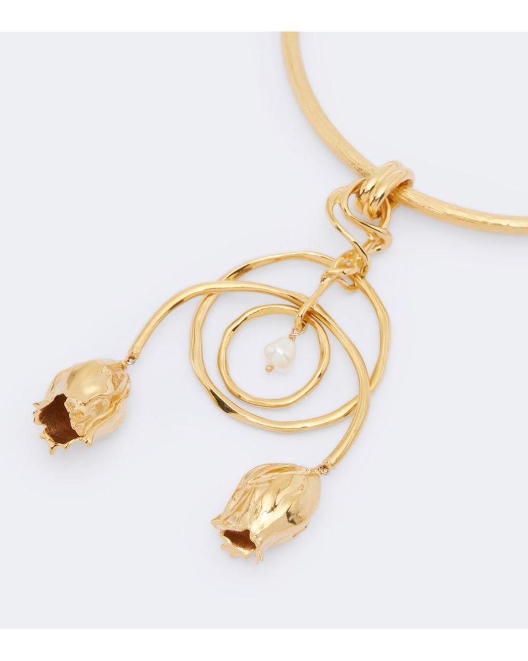 Chloé Metallic Plated Pearl Necklace