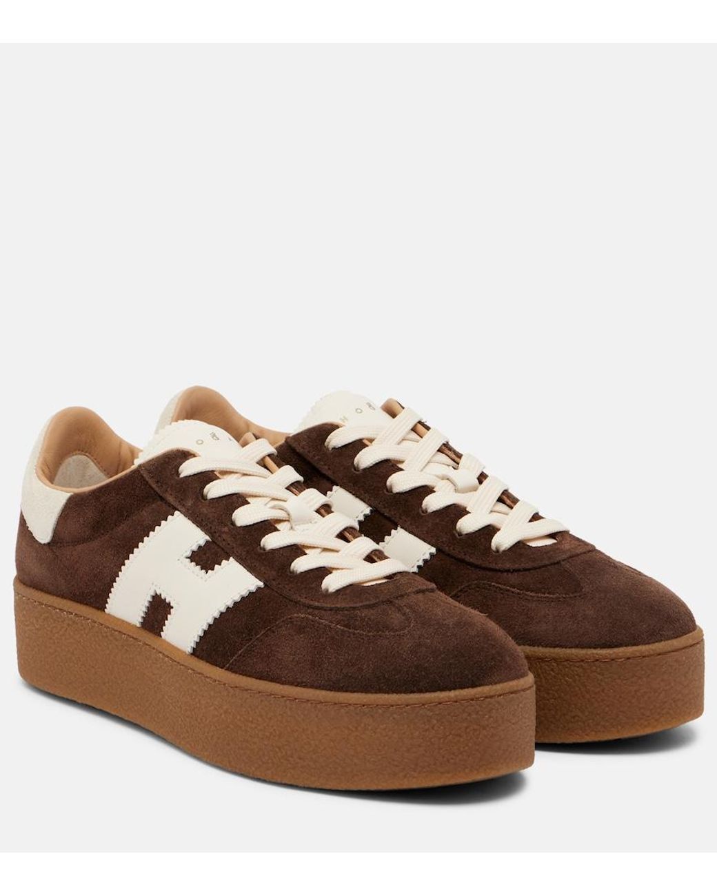Hogan Brown Cool Suede Platform Sneakers