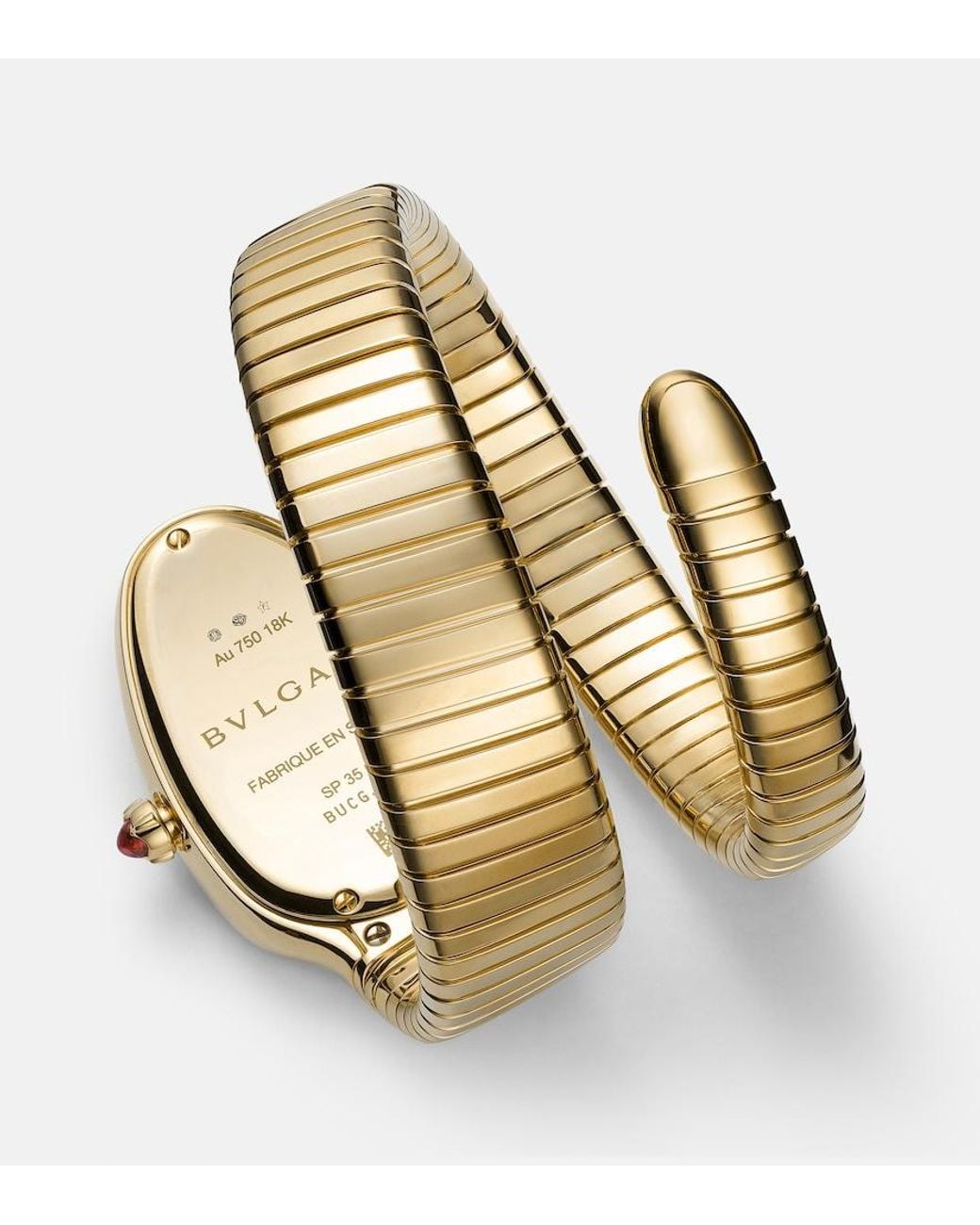 BVLGARI Metallic Serpenti Tubogas 35Mm 18Kt Watch With Diamonds And Tourmaline