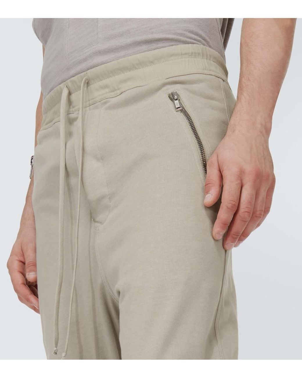 Rick Owens Natural Cotton Jersey Sweatpants for men