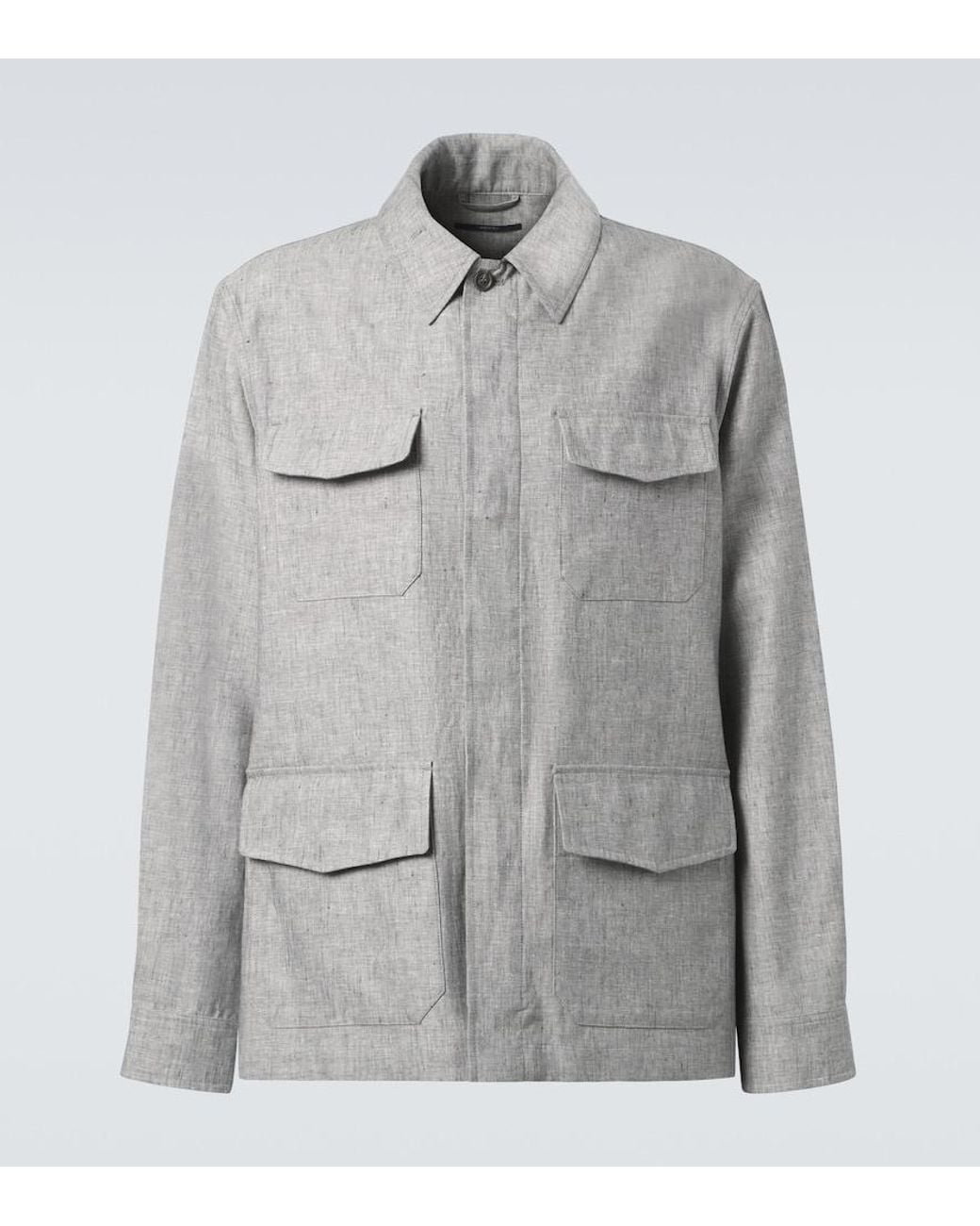 Dunhill Gray Linen Field Jacket for men