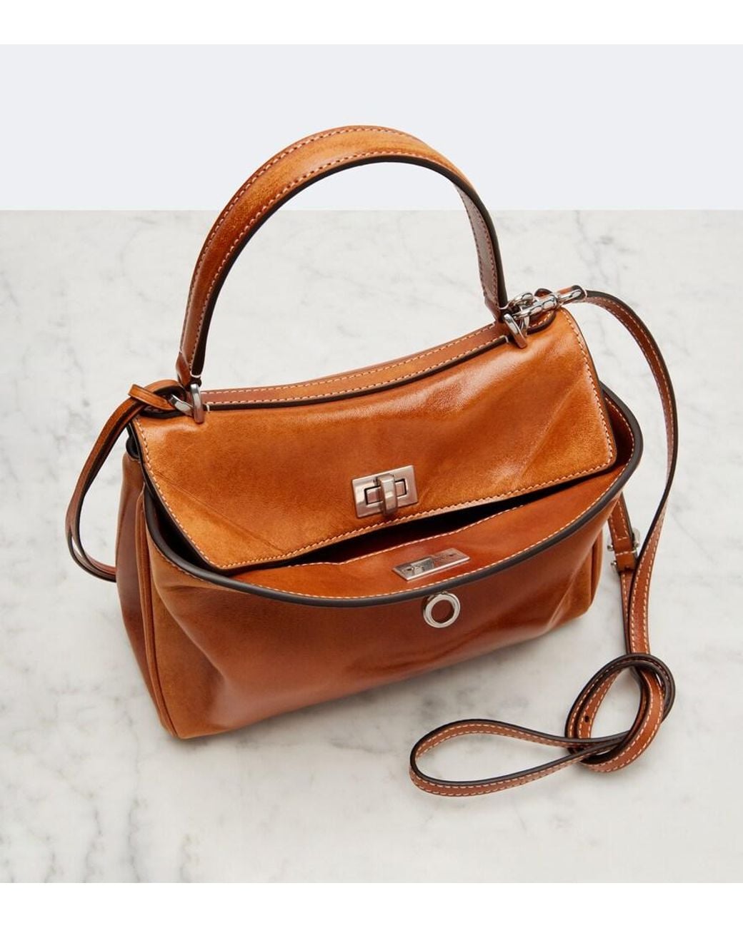 Balenciaga Brown Rodeo Mini Leather Top-Handle Bag