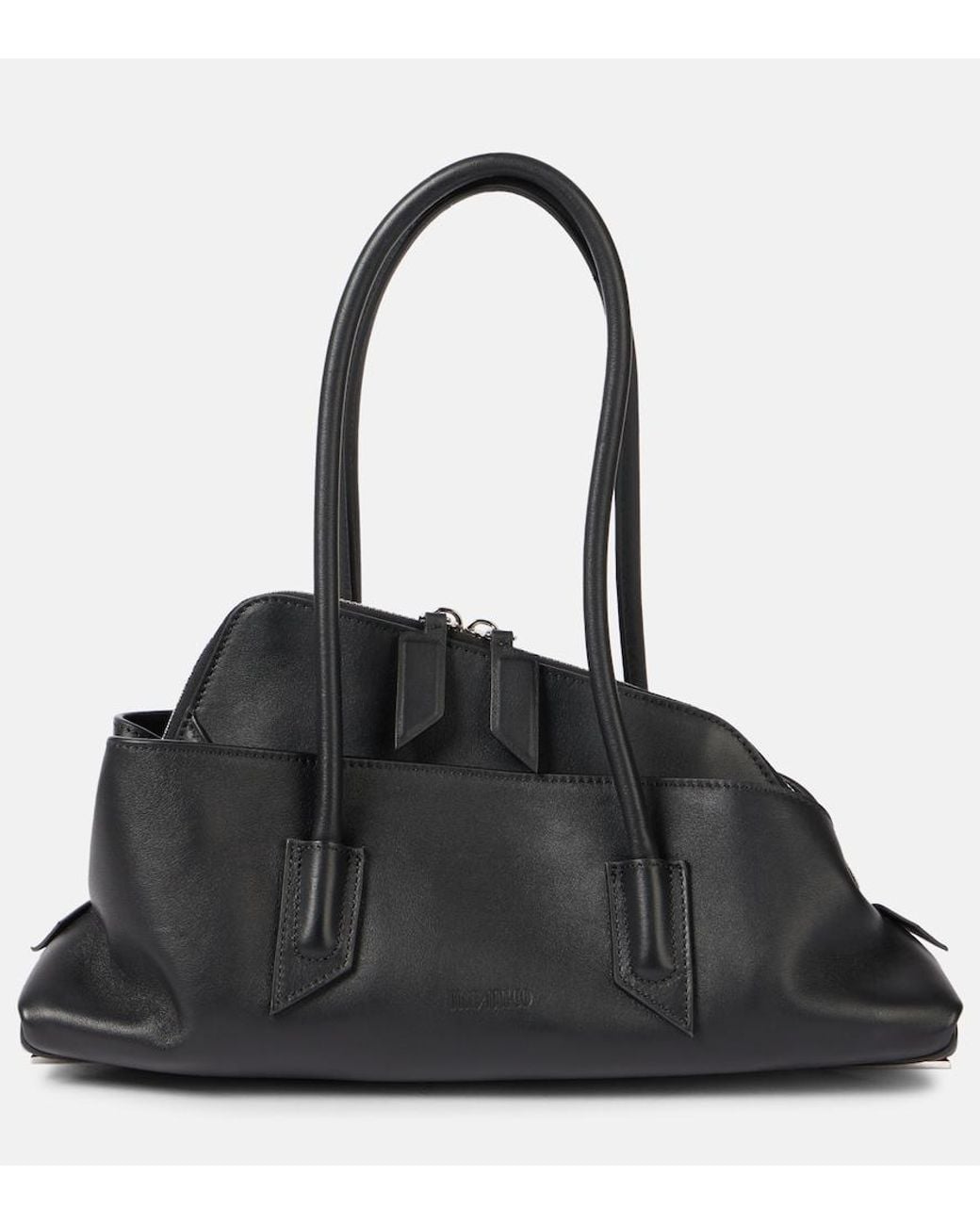 The Attico Black La Passeggiata Small Leather Tote Bag