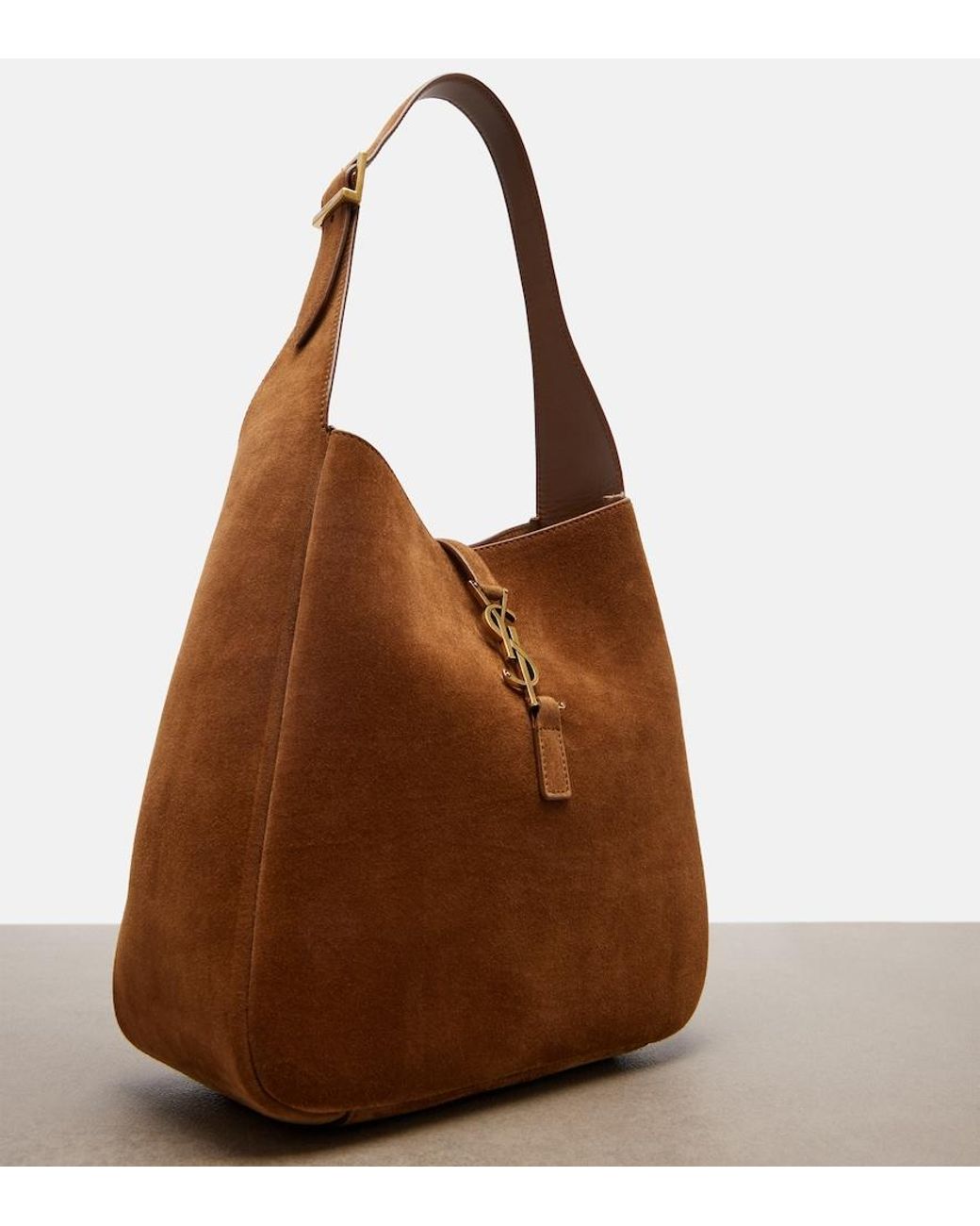 Saint Laurent Brown Le 5 A 7 Small Suede Shoulder Bag