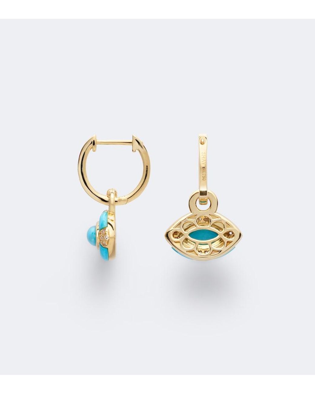 SHAY Blue Riviera Petite 18Kt Huggie Earrings With And Diamonds