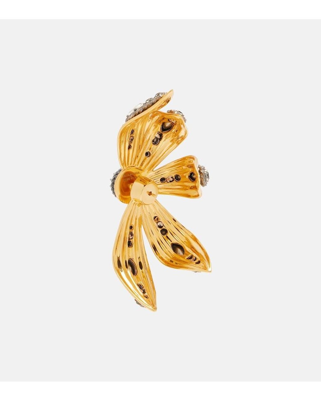 Balenciaga White Bloom Embellished Earrings