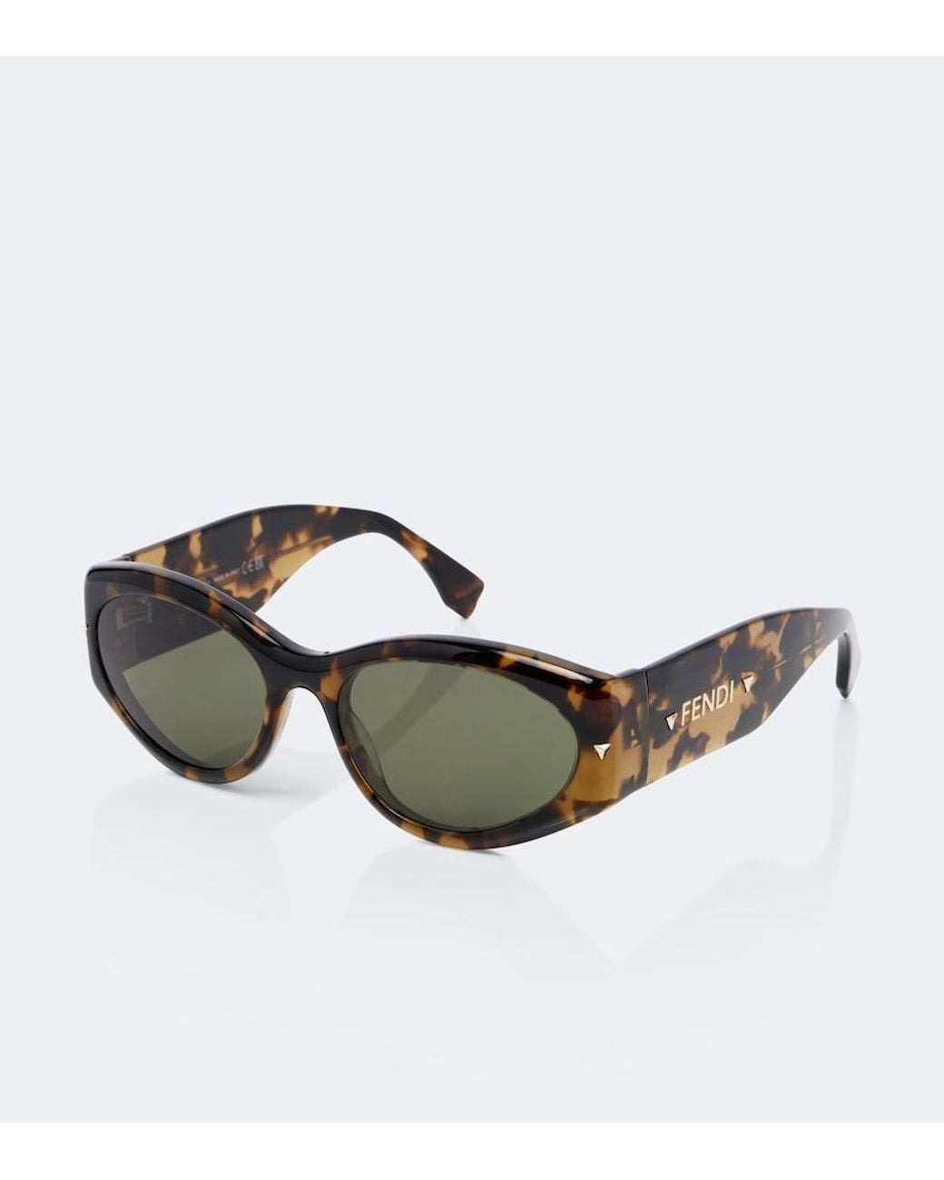 Fendi Green Screen Oval Sunglasses