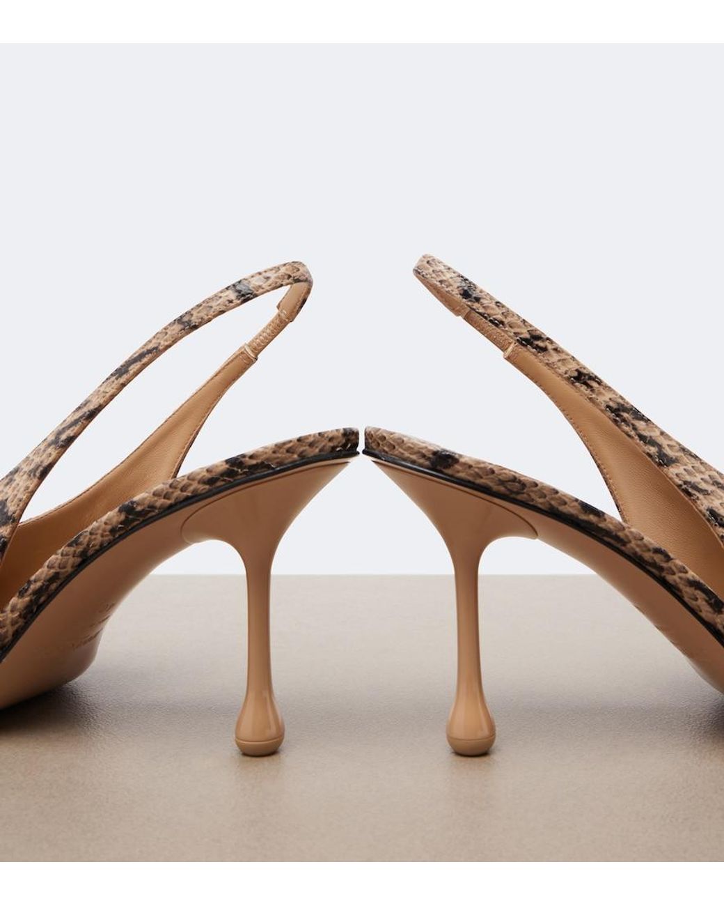 Jimmy Choo Natural Isa Snake-Effect Leather Slingback Pumps