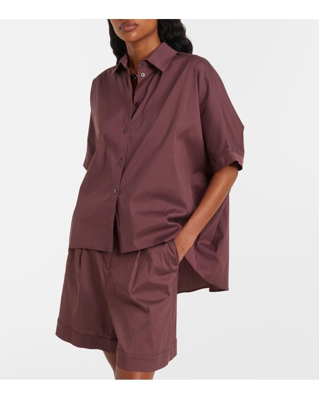 Max Mara Purple Pittura Cotton-Blend Shirt