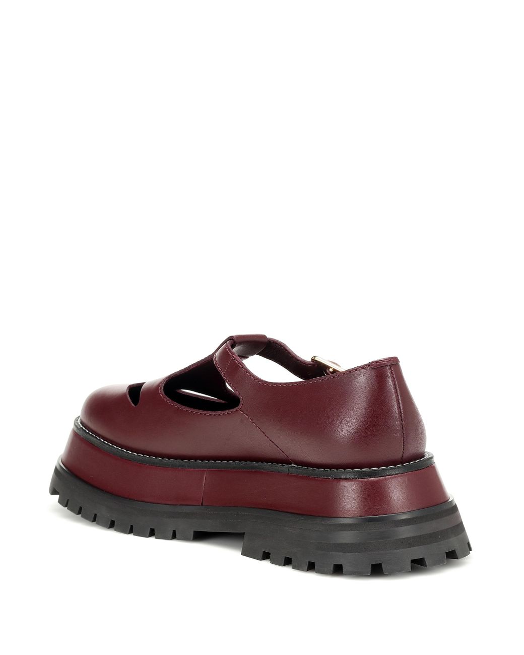 Burberry Aldwych Leather Mary Jane Loafers in Red | Lyst