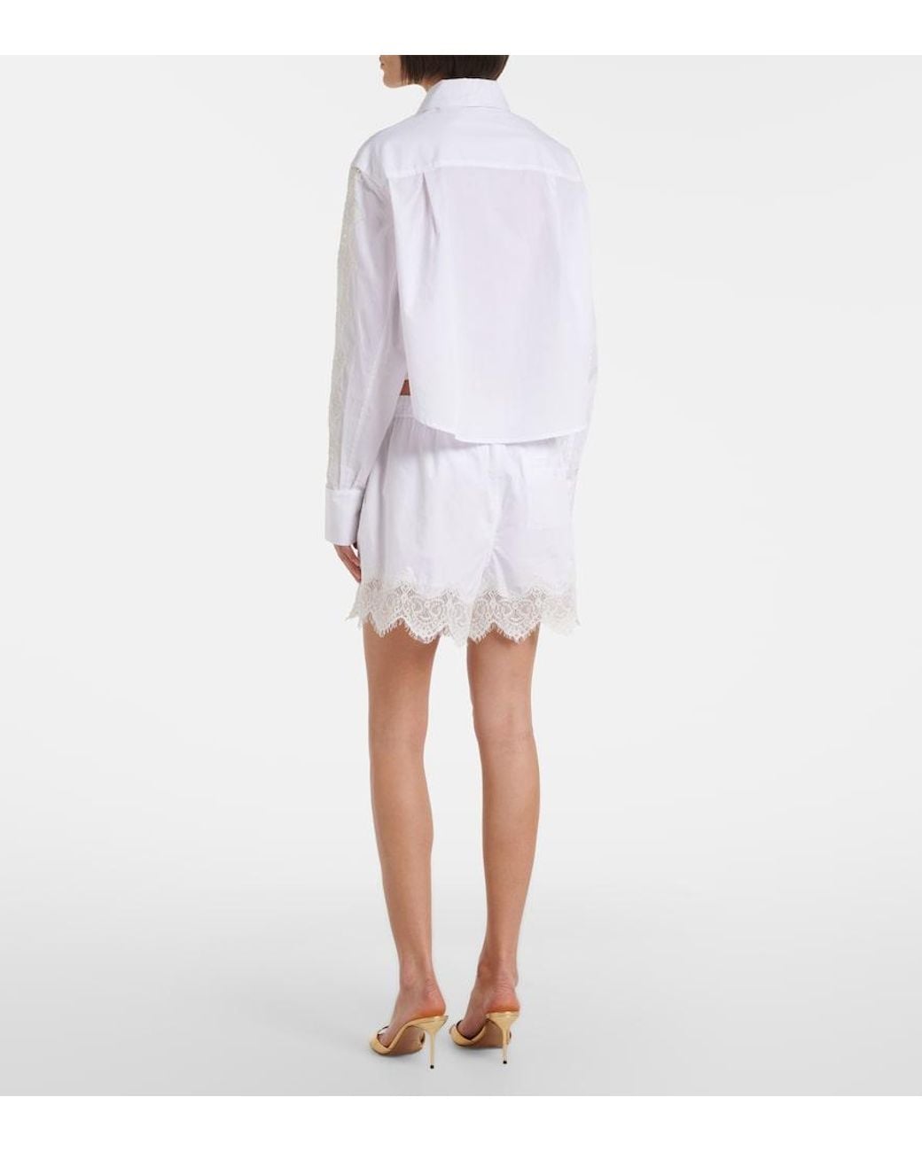 Jonathan Simkhai White Lace-Trimmed Cotton Shorts
