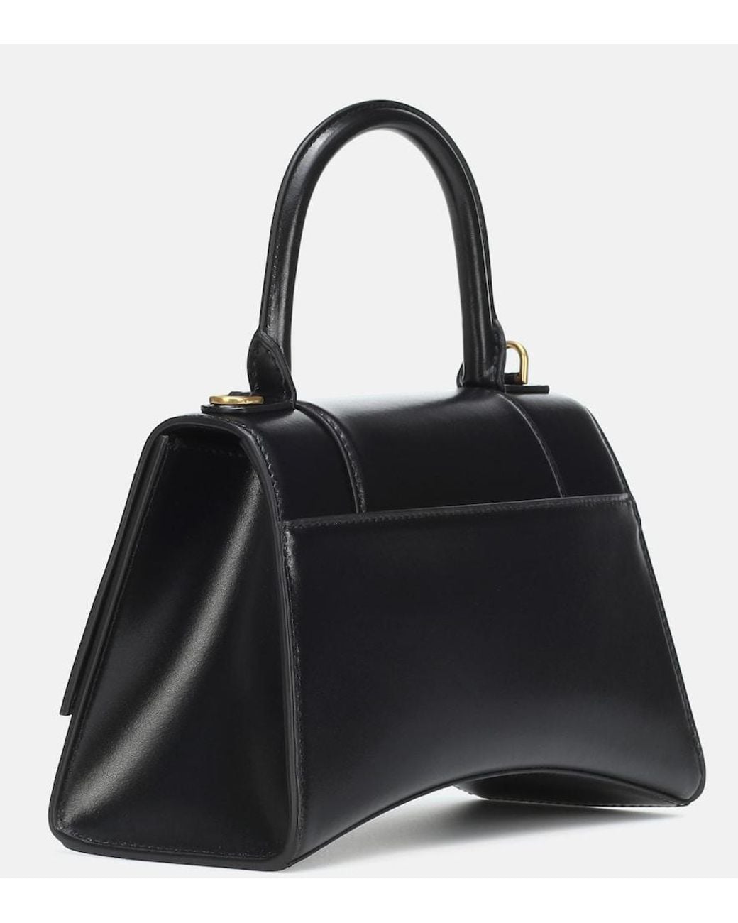 Balenciaga Black Hourglass Small Leather Top-Handle Bag