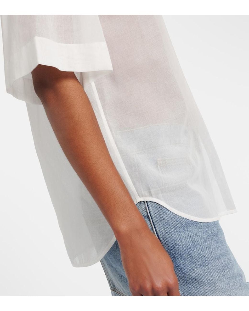 Rohe White Embroidered Cotton Muslin Top