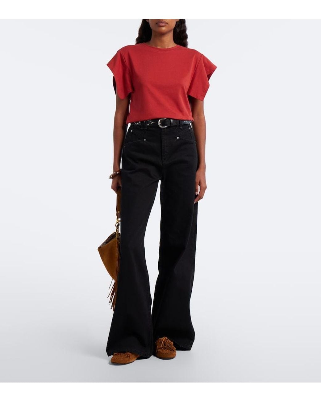 Isabel Marant Red Caliya Cotton Top