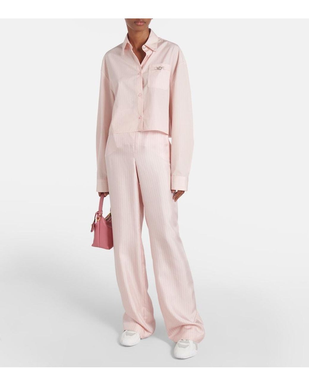 Zapatillas Galaxia De Piel Con Ante Versace de color White