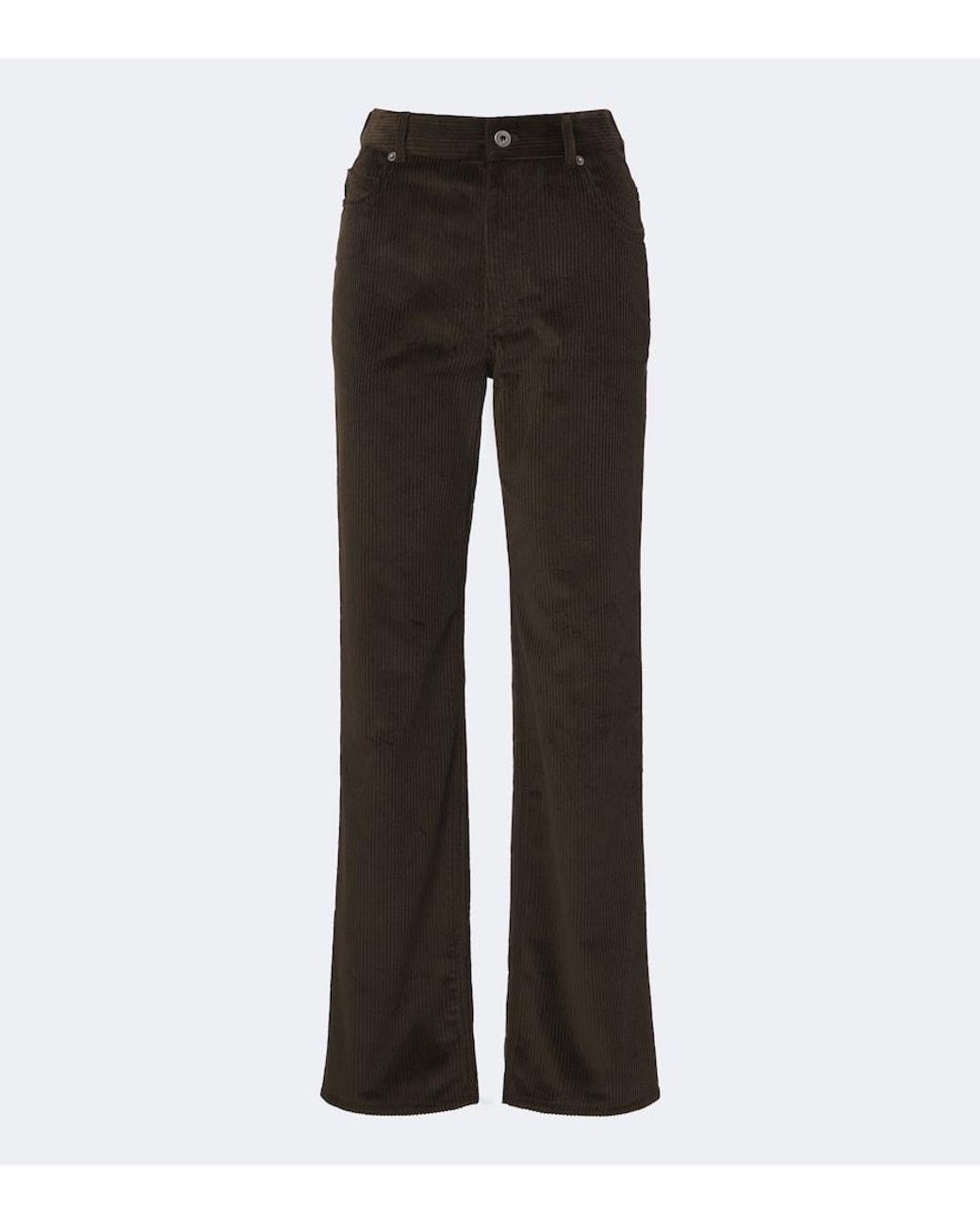 Loewe Brown Cotton Corduroy Straight Pants