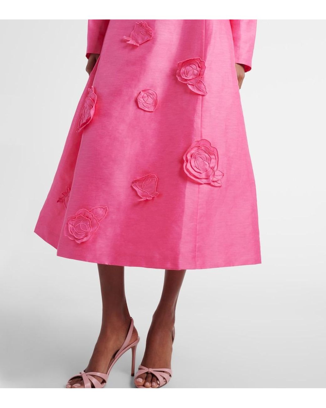 LEO LIN Pink Amira Floral-Applique Cocktail Dress