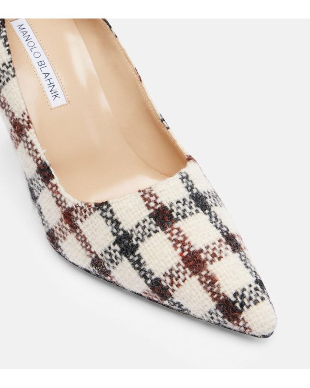Manolo Blahnik Metallic Bb 90 Checked Pumps