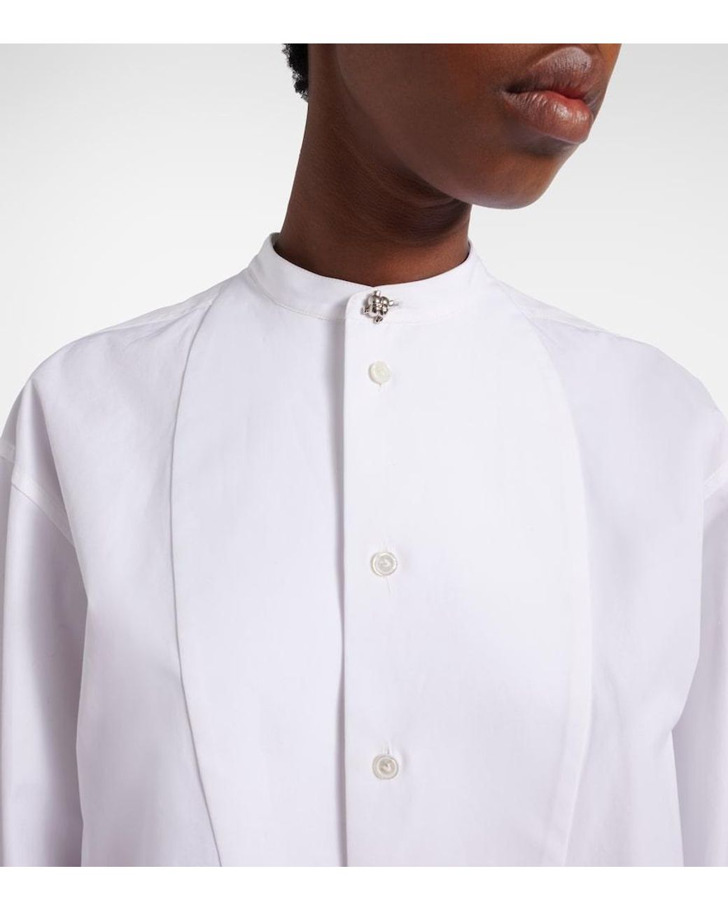 Bottega Veneta White Oversized Cotton Poplin Midi Dress