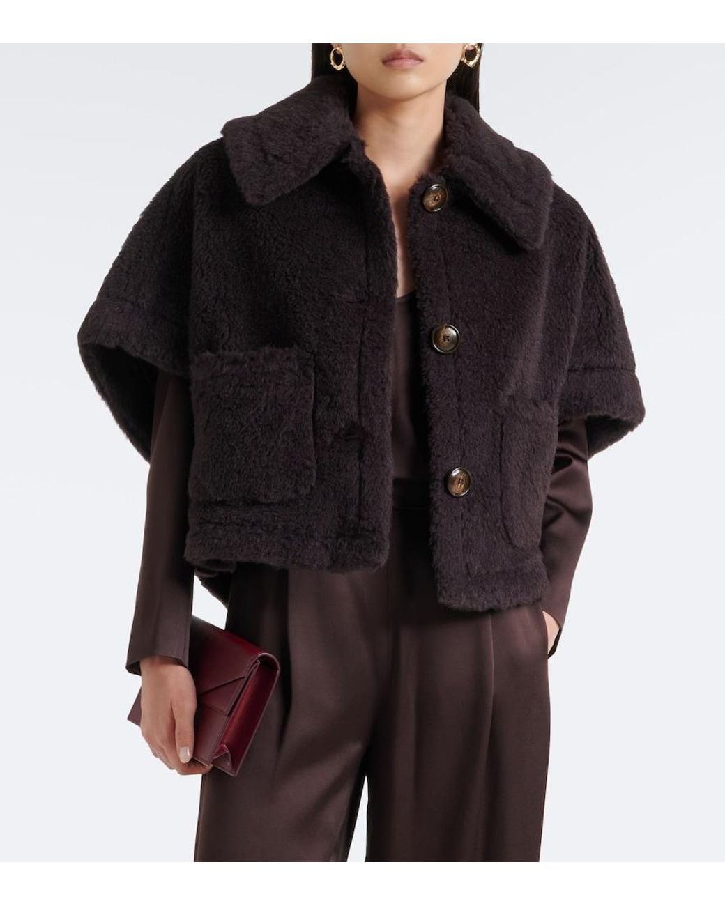 Max Mara Black Wool And Silk Teddy Jacket