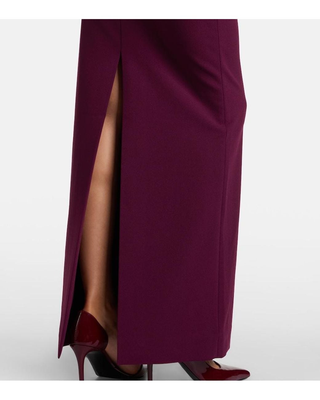 Solace London Purple Viviana Ruffled Gown