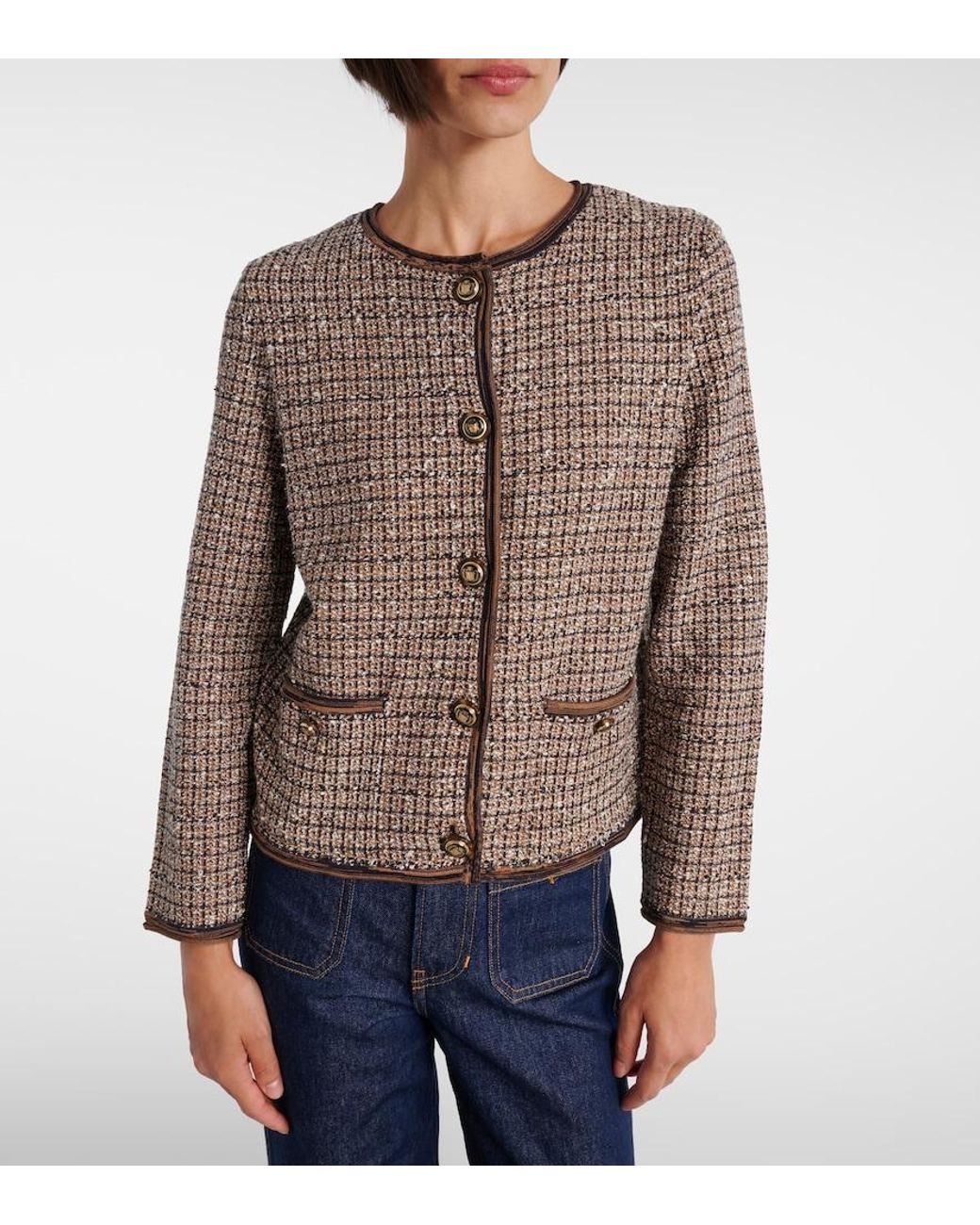 Veronica Beard Brown Brisa Tweed Jacket