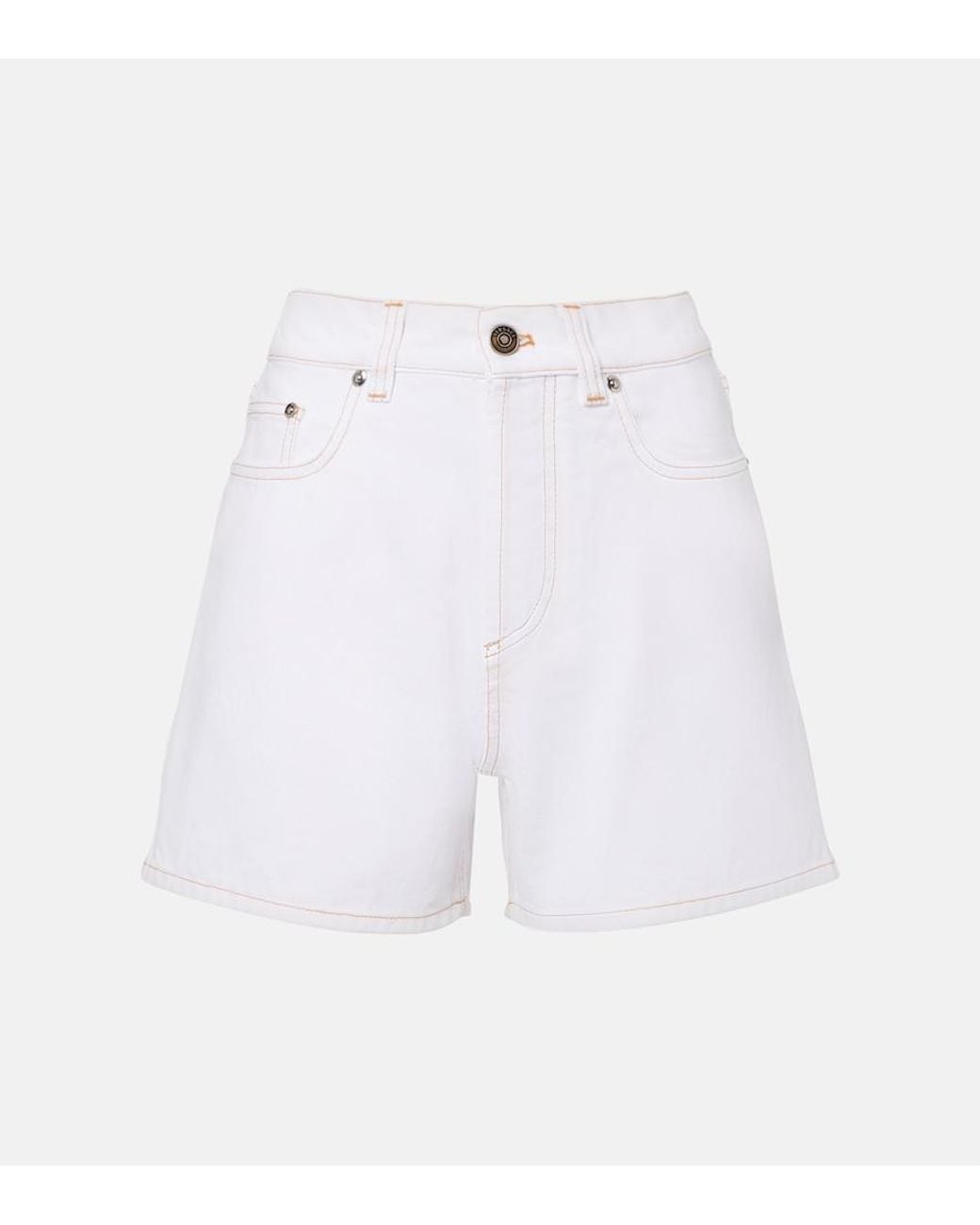 Shorts De Denim Versace de color White