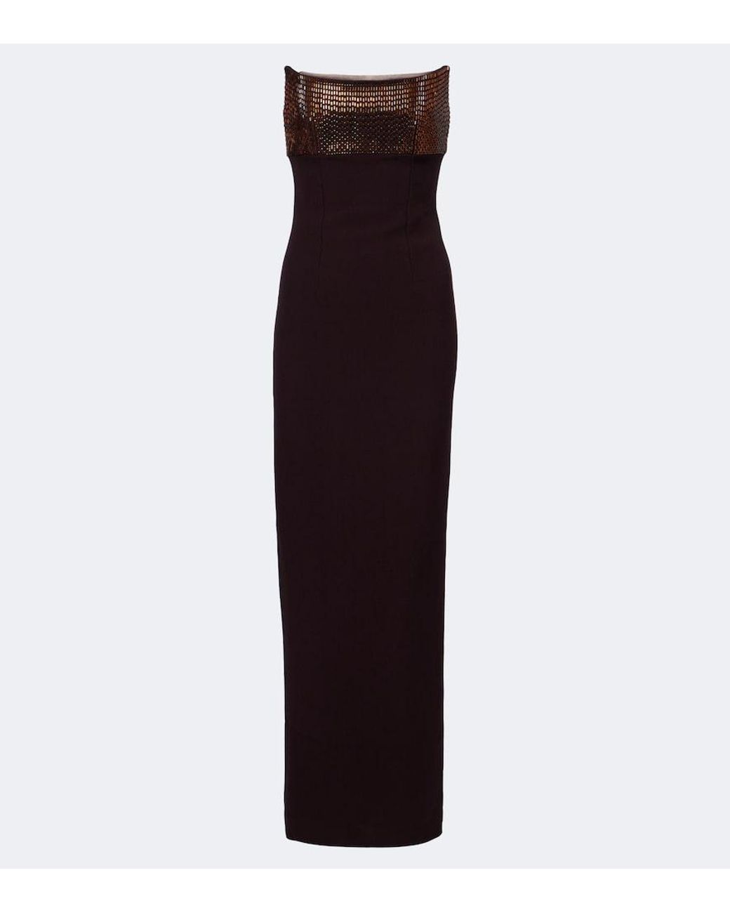 Roland Mouret Purple Embellished Paneled Corset Gown
