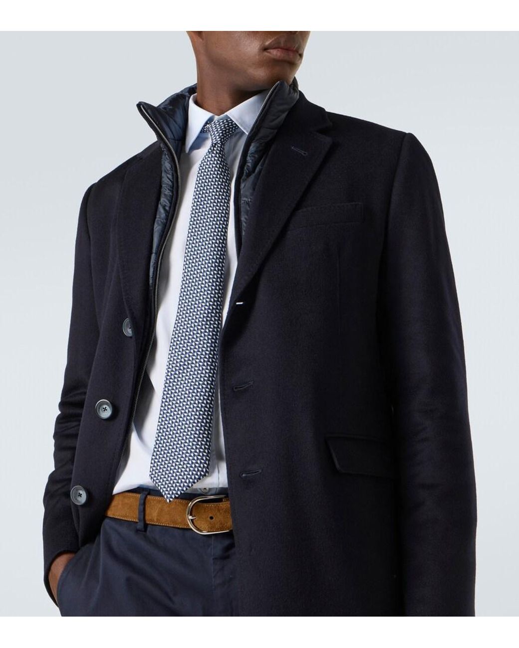 Herno Blue Cashmere Coat for men