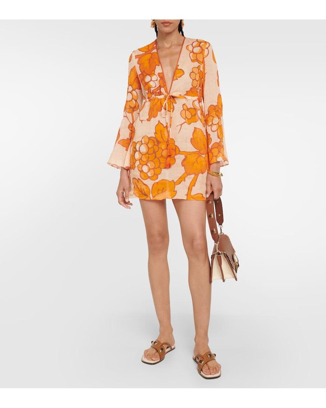 Etro Orange Printed Ramie Tunic