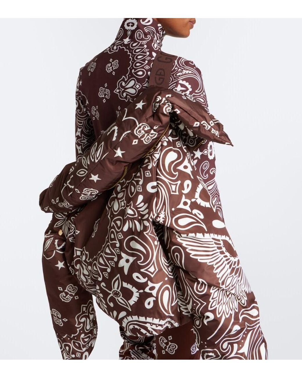 Goldbergh Brown Kyoko Hooded Printed Ski Jacket