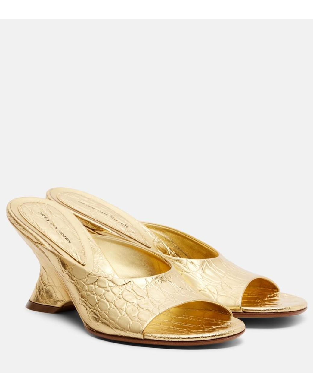 Dries Van Noten Metallic Leather Sandals