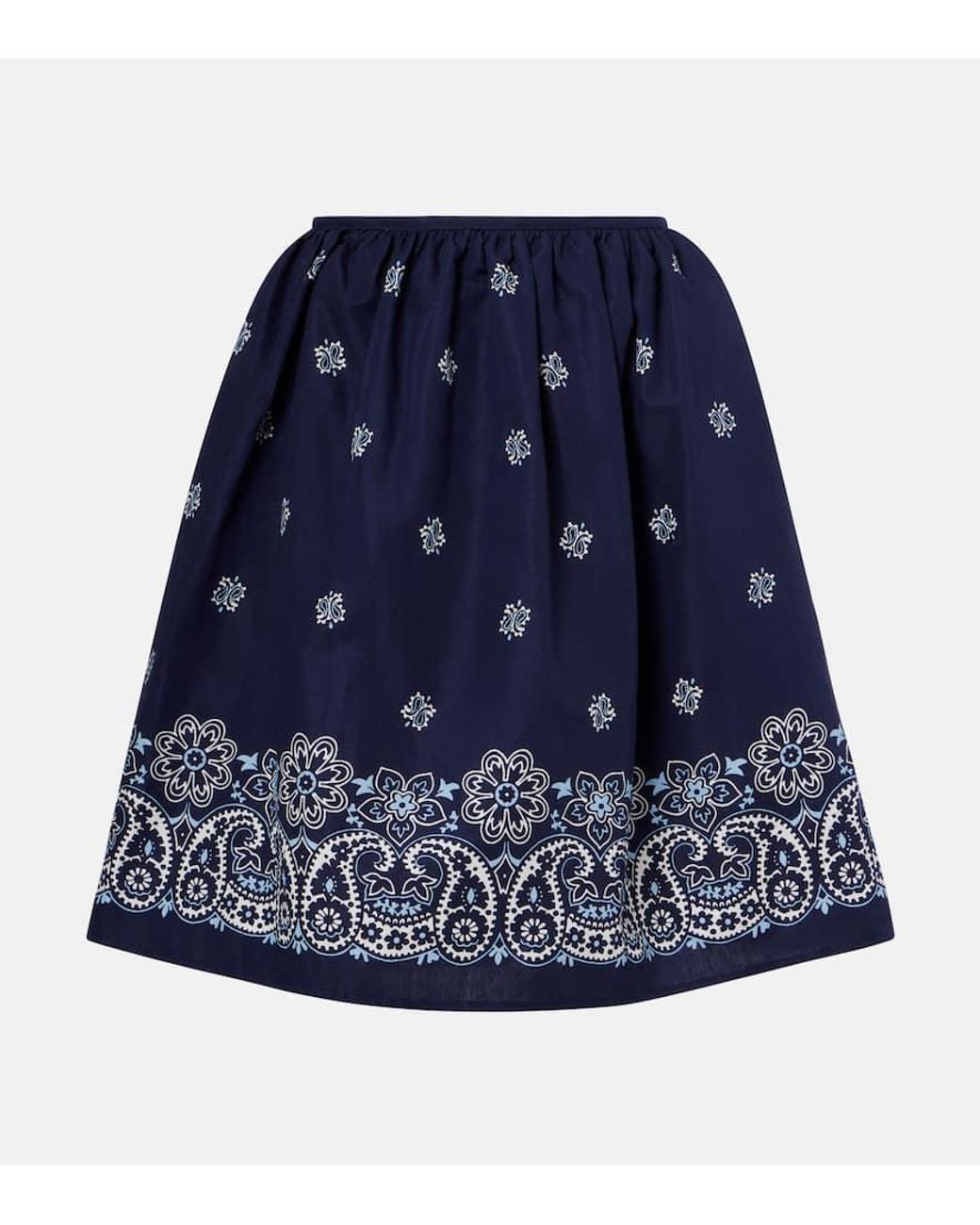 Mini-Jupe Bandana En Coton Et Lin Miu Miu en coloris Blue