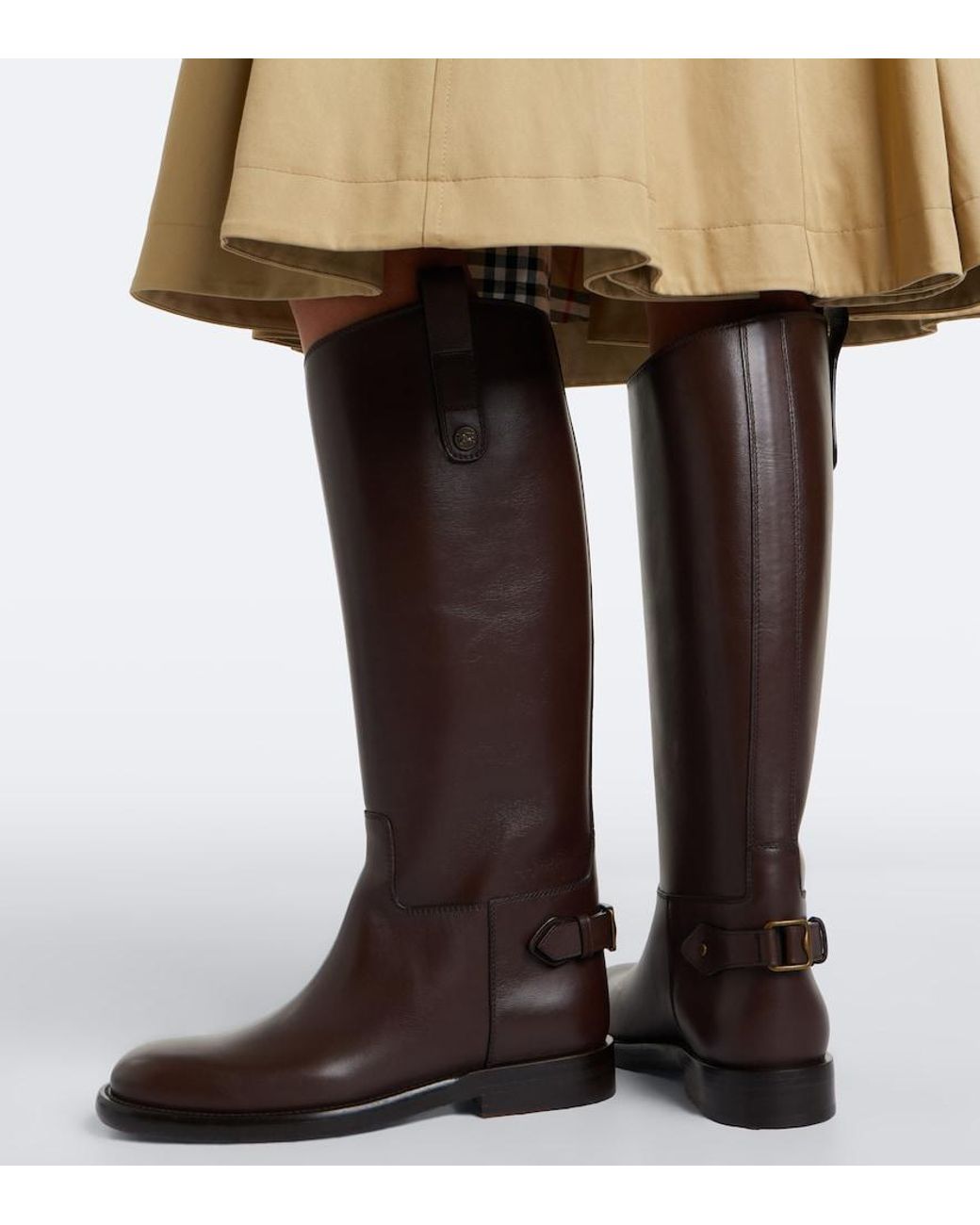 Burberry Black Cavalier Leather Knee-High Boots