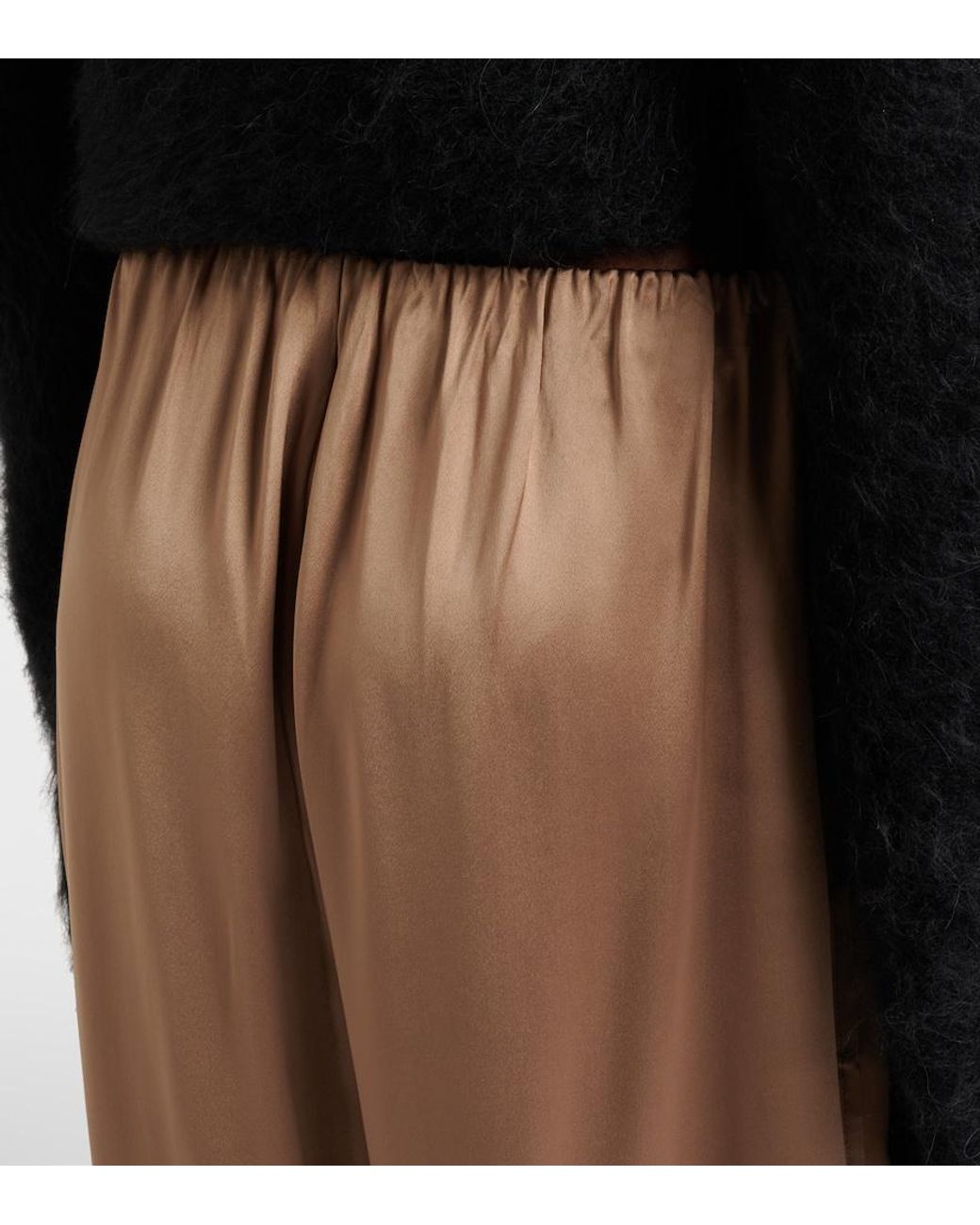 Totême Natural Satin Wide-Leg Pants