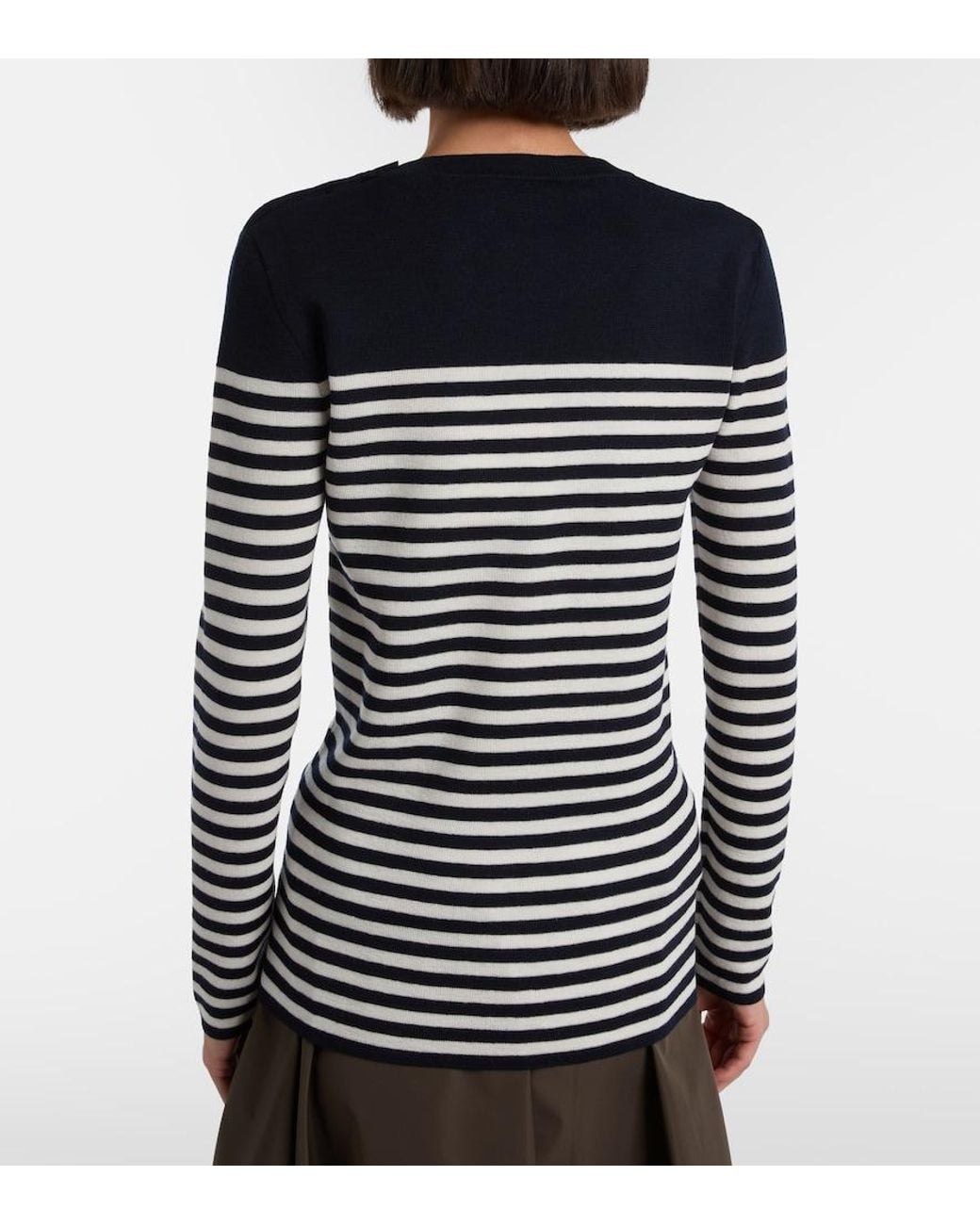 Prada Blue Striped Virgin Wool Sweater