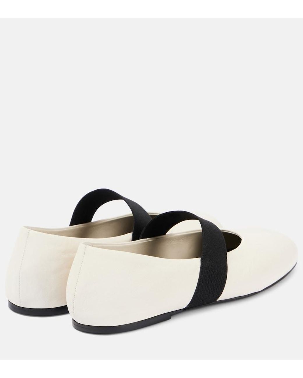 Co. White Leather Ballet Flats