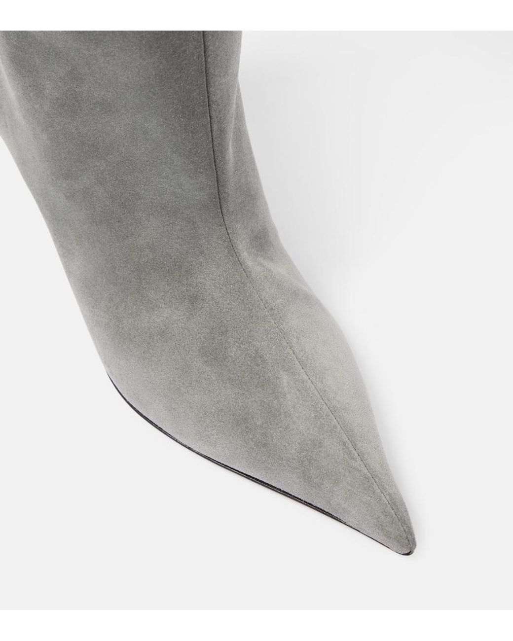 AMINA MUADDI Gray Fiona 60 Suede Boots