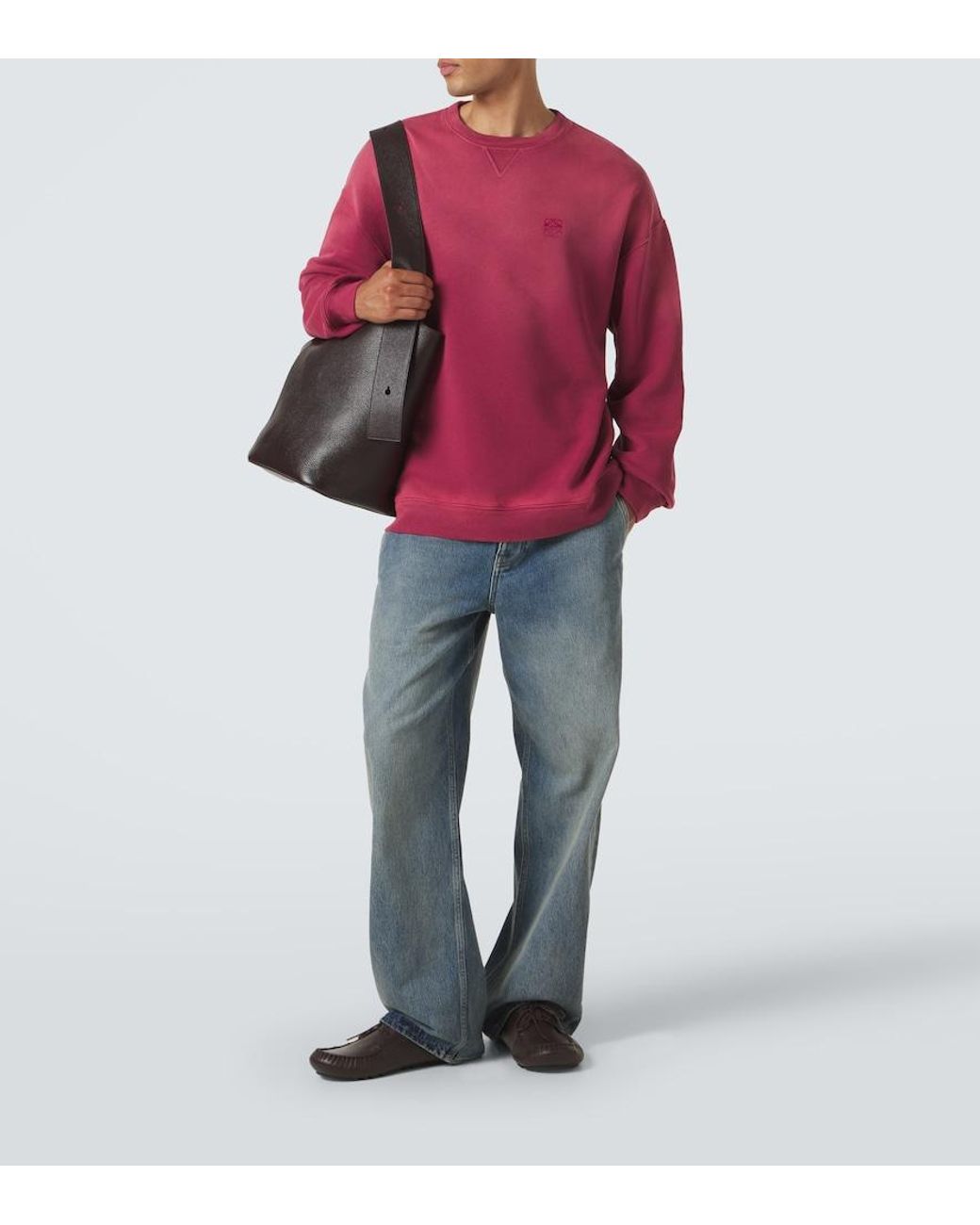 Loewe Pink Anagram Cotton Jersey Sweatshirt for men