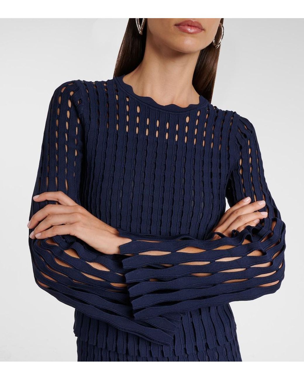 Jonathan Simkhai Blue Open-Knit Top